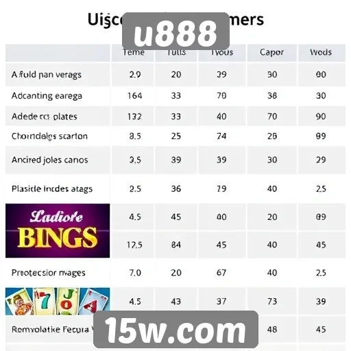 Comparativo entre jogos disponíveis no u888